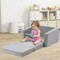 Costway 2-in-1 Toddler Fold out Couch Children’s Convertible Sofa to Lounger Grey